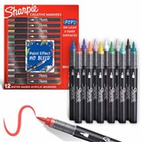 SHARPIE CREATIVE WATERBASED ACRYLIC MARKERS BRUSH TIP ASSORTED COLOURS PACK 12