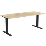 OLG AGILE FIXED HEIGHT INDIVIDUAL DESK WORKSTATION BLACK FRAME 1800MM X 750MM NORDIC MAPLE TOP