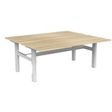 OLG AGILE FIXED HEIGHT 2PERSON DESK WORKSTATION WHITE FRAME 1800MM X 750MM NORDIC MAPLE TOP