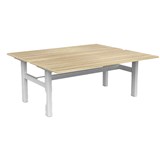 OLG AGILE FIXED HEIGHT 2PERSON DESK WORKSTATION WHITE FRAME 1800MM X 750MM NEW OAK RAVINE TOP