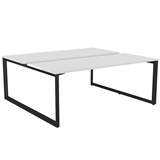 OLG ANVIL 2PERSON DSD WORKSTATION BLACK FRAME 1800 X 750MM WHITE