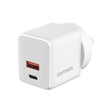 COMSOL DUAL PORT USB GAN WALL CHARGER 35W WHITE