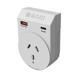 MOKI TRAVEL ADAPTOR PLUS OUTBOUND AUNZ TO INDIA WHITE