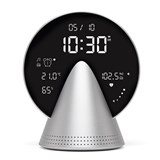 LEXON CONIC RADIO ALARM CLOCK WITH FM  BUILTIN BLUETOOTH SPEAKER ALUMINUM POLISH