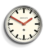 NEWGATE LUGGAGE WALL CLOCK GALVANISED RED HANDS