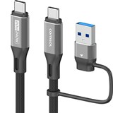 COMSOL 2IN1 USBC AND A TO USBC 4K CABLE 240W 1METER BLACK